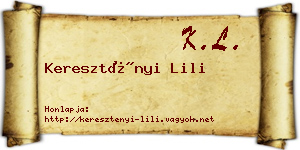 Keresztényi Lili névjegykártya
